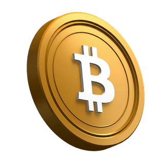 Moneda inclinada de Bitcoin BTC como recurso visual en la sección principal